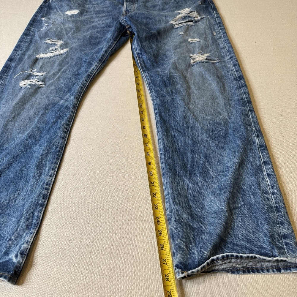 VTG Levis 501 Men's Acid Wash Distressed Jeans Button Fly Size 42 x 30‎ - Picture 7 of 8